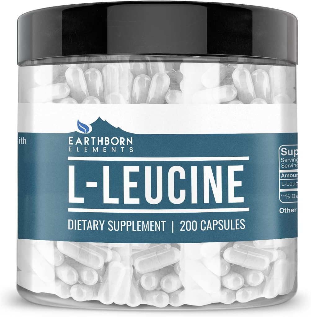Elementos terrestres L-Leucine 200 capsules, Puro ' Undiluted, No Additives