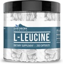 Earthborn Elements L-Leucine 200 Capsules, Pure & Undiluted, No Additives