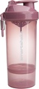 Smartshake O2GO ONE Plastic Protein Shaker Bottle 800 ml  durable 27 oz - Leakproof Screw-on Lid - BPA Gratis – Unisex - Deep Rose