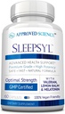 Ciencia aprobada Sleepsyl - Suplemento de sueño - Valerian Root, Lemon Balm, Melatonin, Chamomile, L-Ornithine - Vegan, 60 cápsulas