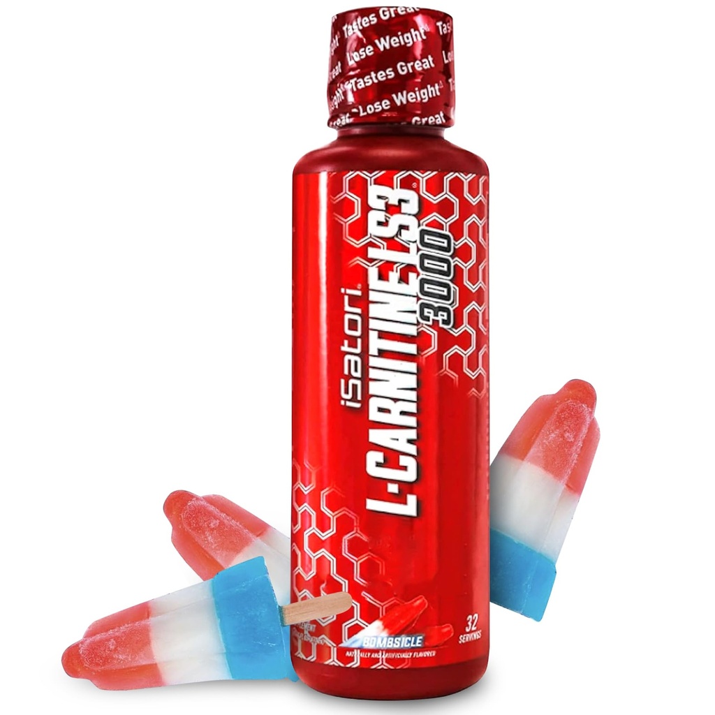 iSatori L-Carnitine LS3 3000, L-Carnitina L líquido con Acetyl L-Carnitine, L-Carnitine L-Tartrate, Stimulant Free Pre Workout, Baja Calories, Sugar, Gluten, Keto-Friendly, Bombsicle Flavor (32 Servings)
