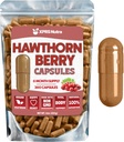 Hawthorn Berry Powder Capsules - 360 Conde (6 Mes de Suministro) - Premium Hawthorn Berry Capsules para soporte cardiovascular - Hawthorne Berry Powder - Un suplemento Hawthorne ideal para hombres y mujeres