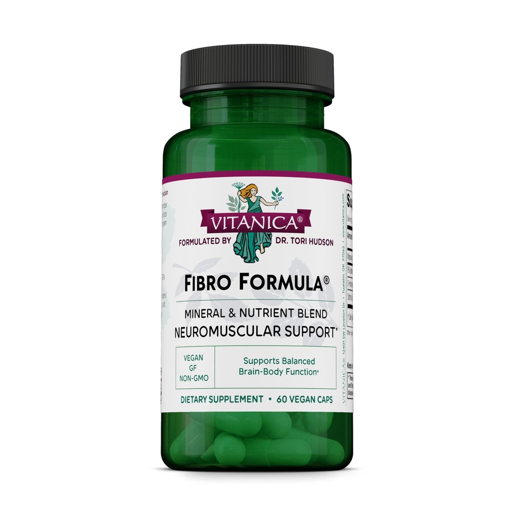 Vitanica Fibro Formula, Fibromyalgia Relief Support, Saffron Extract 60mg, 5 HTP 100mg, Pea 300mg, Dr Formulated Neuro Muscular Support Supplement, Vegan, Non-GMO, 60 cápsulas