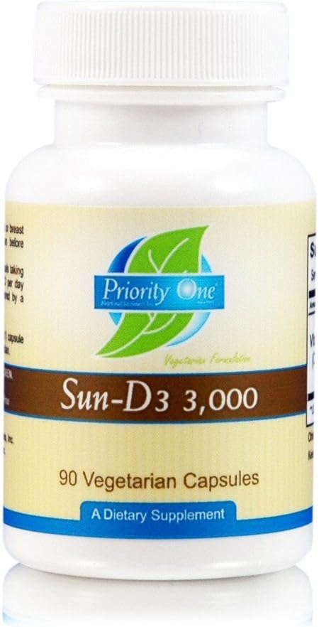 Priority One Vitamins Sun D33.000 90 cápsulas vegetarianas - La forma más biodisponible de vitamina D (colecciferol).*