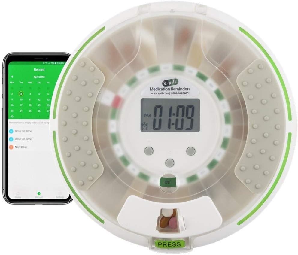 e-Pill MedSmart Voice Pro - Dispensador automático de la píldora bloqueado - Bluetooth habilitado