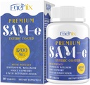 1200 MG SAM e Supplement for Brain, Mood, Joint, and Liver, High Absorption SAM-e (S-Adenosyl-L-Methionine) con CoQ10, 5-HTP, Enteric Coated 60 Tablets, Vegan