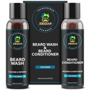 XIKEZAN Beard Wash &amp; Beard Conditioner Natural Softener Set w/Argan & Jojoba Oils Smooths &amp; Strengthenings Christmas Stocking Stuffers Regalos del Día del Padre para Hombres