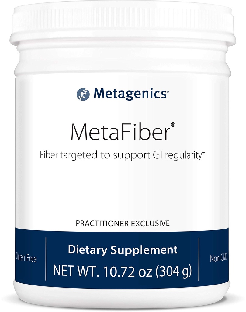 Metagenics MetaFiber - 6 g Fibra dietética - Asistencia GI Regularidad " Alivio del estreñimiento ocasional* - Fiber Blend Powder - Non-GMO " Gluten-Free - 10.72 oz