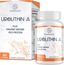 Urolithin A Supplement 1500MG Plus Brown Rice Protein, for Exercise Performance & Mitocondrial Support, Gluten Free, 60 Capsules