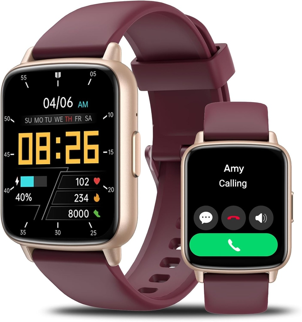 Smart Watch for Men Women-46mm HD AI Voice Assistant Smar twatch (Respuestas / Llamadas de juego), Heart Rate Tracking, Sleep Monitor, Fitness Tracker, para Android iPhone Samsung Compatible IP68 Smartwatch