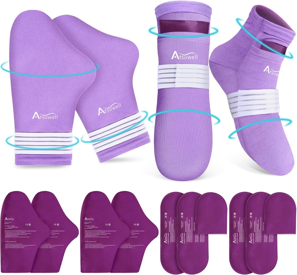 Atsuwell Chemotherapy Must Haves for Women and Men, Chemo Gloves and Socks for Neuropathy, Cold Therapy Socks and Cold Gloves Comfort Items for Hand and Foot Discomfort, Chemo Care Package Gift, S/M