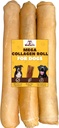 Woofley's Extra Thick Collagen Roll (10-12 Inch - 3 PCS) - Mandíbulas para perros - Pegatina Bully Stick Rawhide Alternativa Mandíbulas para perros medianos y grandes