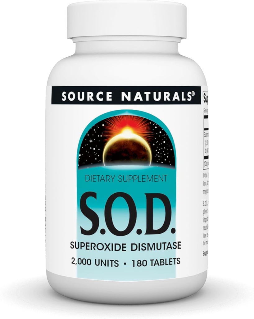 Fuente Natural S-O-D, Superoxide Dismutase - Suplemento dietético - 180 Tabletas