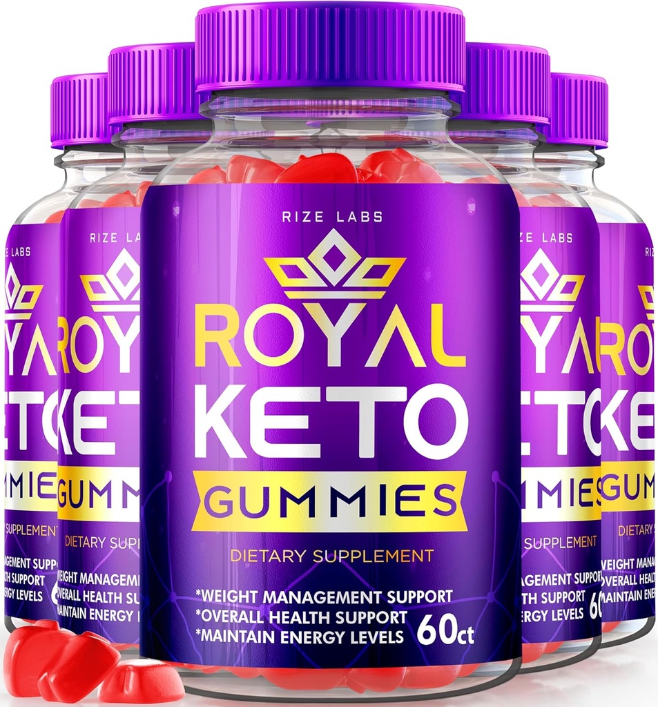 rize labs - Royal Keto Gummies - ACV Organic Support for Belly Fat &amp; Weight Loss Diet, for Men &amp; Women Apple Cider Vinegar Extra Strength Gummies (300 Gummies) (Pack of 5)