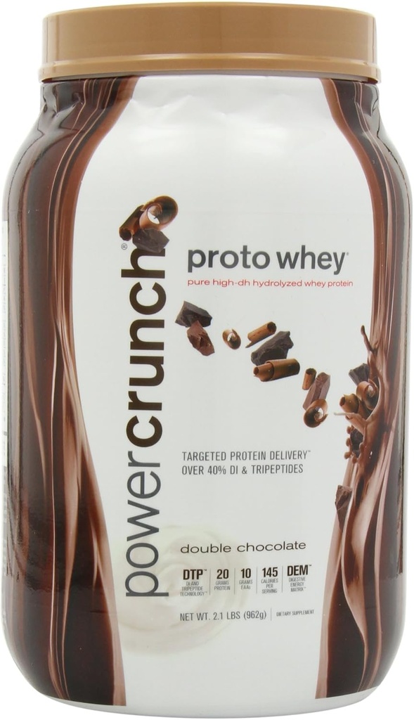 Polvo Proteína Proteína de Poder Crunch, Con Aminoácidos, Proteína sacude con sabor delicioso, Chocolate doble, 2.1 LB
