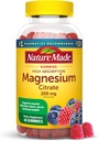 Nature Made High Absorption Magnesium Citrate 200 mg por por porción, Magnesium Supplement for Muscle, Nerve, Bone and Heart Support, 60 Magnesium Gummies, 30 Day Supply