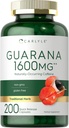 Carlyle Guarana Extracto Cápsulas Silencio 1600mg Silencio 200 Conde Silencio Naturalmente Occurring Caffeine Suplemento No GMO, Gluten Free