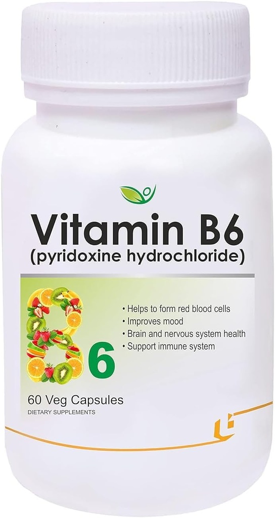 Genérico Ken Vitamina B6 (Pyridoxine Hydrochloride) Suplemento 60 Veg Capsules