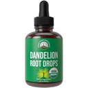Dandelion Root Extract. USDA Organic Vegan Herbal Liquid Tincture Dandelions Suplemento para Mujeres y Hombres. Tonic Hoja para Immune, Liver, Gut Health. Cero Azúcar, Gluten Suplementos gratis no cápsulas