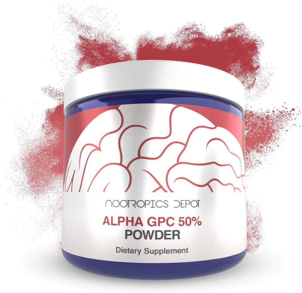 Nootropics Depot Alpha GPC Powder (50%) Silencio 60 Grams ← Suplemento Cholinergic Silencio Brain Health Supplement ← Apoyos Función cerebral saludable ← Enhance Cognition, Memory + Focus