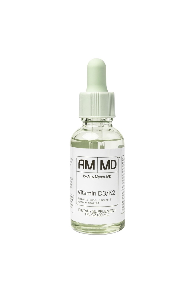 Amy Myers MD Vitamina D3/K2 Líquido - Soportes Bone Health, Immune Función &amp; Hormone Balance - High Absorption - Non-Dairy, Gluten-Free - 1 fl oz (30 Servimientos)
