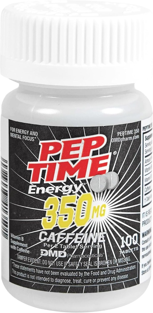 Tablas, Vitamina B6 y B12 Caffeine Pills, 350 mg Caffeine por Serving, Rendimiento físico y Suplemento Focus, 100 Con