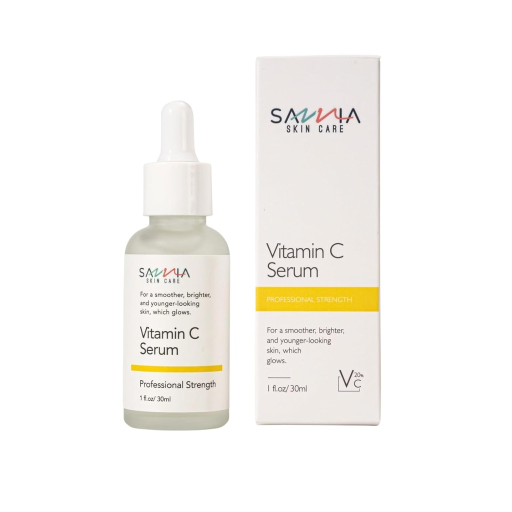 Serum de vitamina C para la cara, para una piel más brillante, y de aspecto más joven, que le da vueltas, hidratos y uniformes fuera tono de piel, 1 fl.oz/30ml