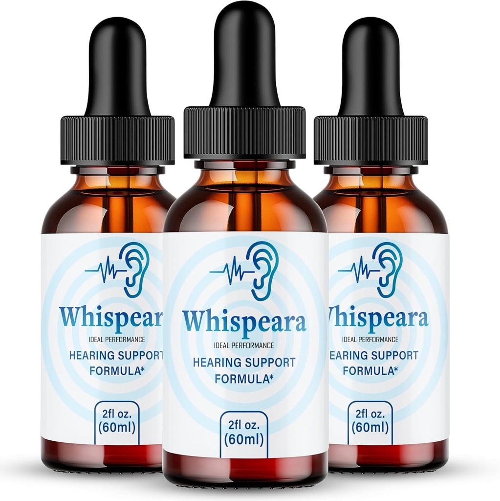 Whispeara Tinnitus Relief for Ringing Ears Drops, Ring Clear Tinnitus Liquid Drops, Maximum Strength, Advanced Formula Hearing Supplement, Ear Ring Tinnitus, Whispeara Reviews (3 Pack)