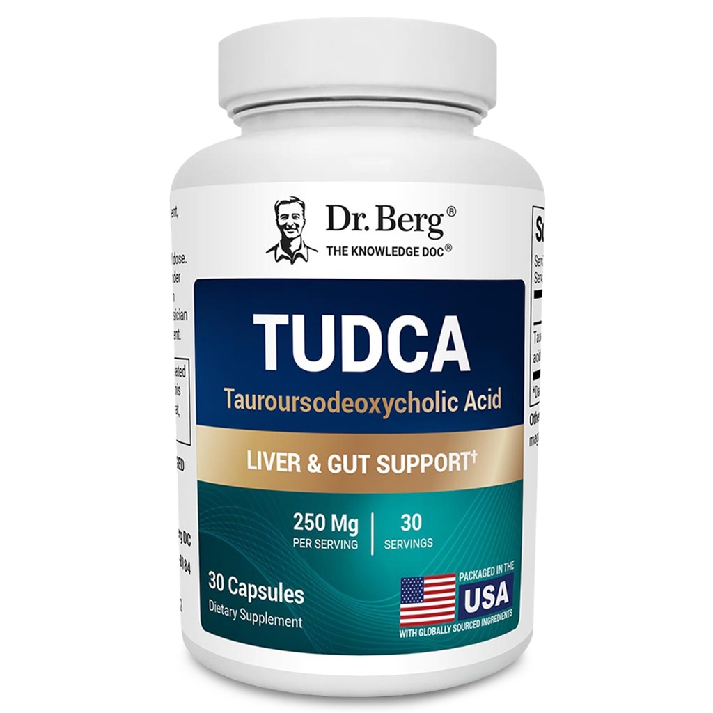 Dr. Berg TUDCA Supplement (Tauroursodeoxycholic Acid) - Powerful Formula for Liver Health, Bile Flow, Gallbladder Support, and Digestive Health* - 30 Capsules