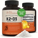 Vitamina Conscious K2 MK7 con suplemento D3 ← Bone & Heart Health Support - Patented Vitamin K &amp; Vitamina D3 5000 UI - 60 Softgels