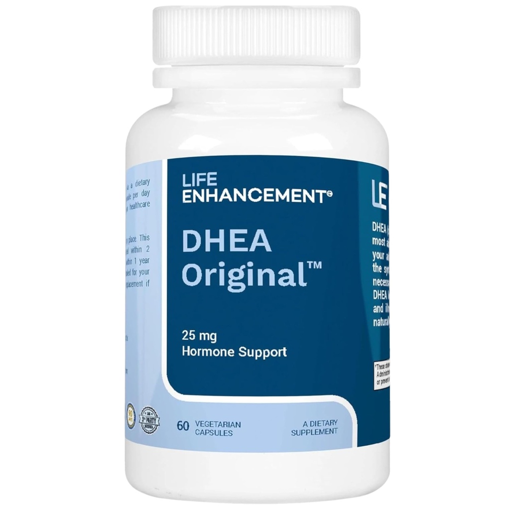 Mejora de la vida DHEA Original - 25 mg DHEA Suplemento con 4 mg Vitamina C - 60 Serviciones
