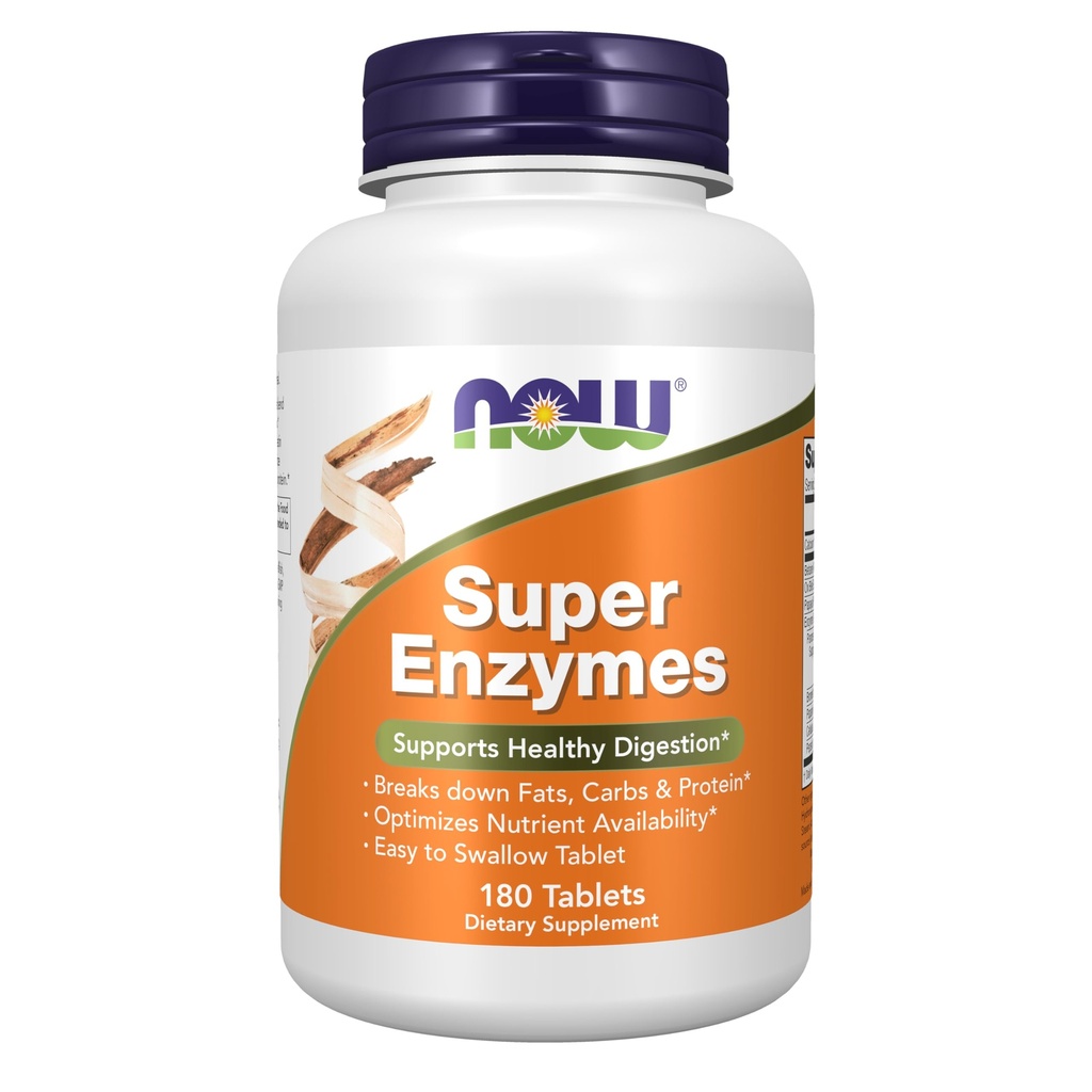 NOW Foods Supplements, Super Enzymes, Formulated with Bromelain, Ox Bile, Pancreatin and Papain, 180 Tablets