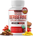 Berberina orgánica con canela de Ceylán 2175mg - suplemento de berberina Premium extracto de alta pureza USDA Orgánica, apoyo sistema inmunitario, Complejo Berberine Plus, No GMO Vegan para Hombre Mujeres 90 cápsulas