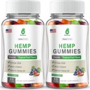 2 Paquetes de cáñamo Gummies Edibles para dolor de sueño calma cáñamo aceite infundido Gummy