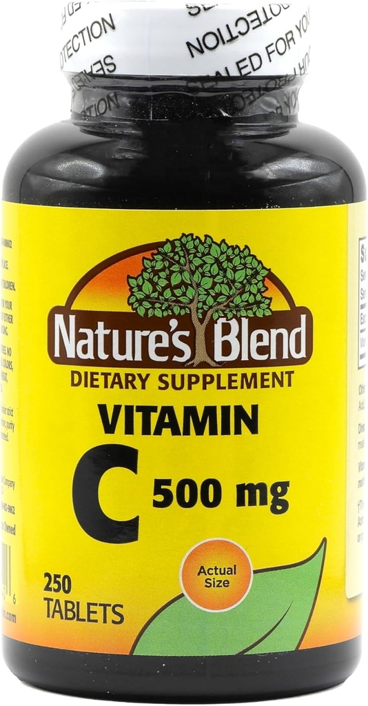 Vitamina C 500 mg 250 Tabletas de la Naturaleza Blend