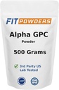 Powder alfa-GPC 500 gramos, no-GMO Alpha GPC suplemento Polvo de Choline, Vegan, Terceros testados, Pre-Workout, Memoria y Focus, con Scoop