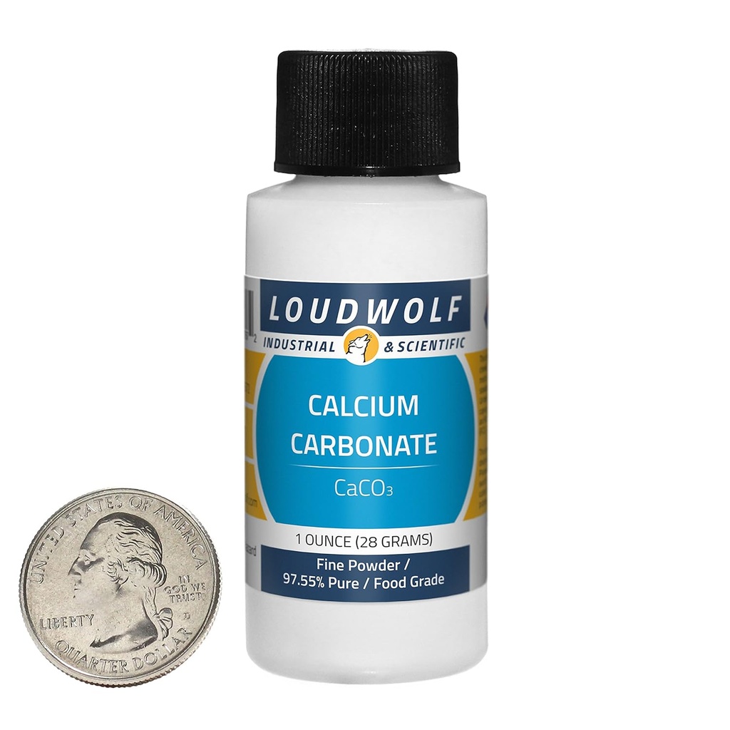 Calcium Carbonate / 1 Ounce Bottle / 97+% Pure Food Grade/Fine Powder