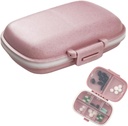 1Pack Travel Pill Organizer, 8 Compartments Portable Pill Case, Small Pill Box for Pocket Purse Medicina Portable Vitamin Container Pink