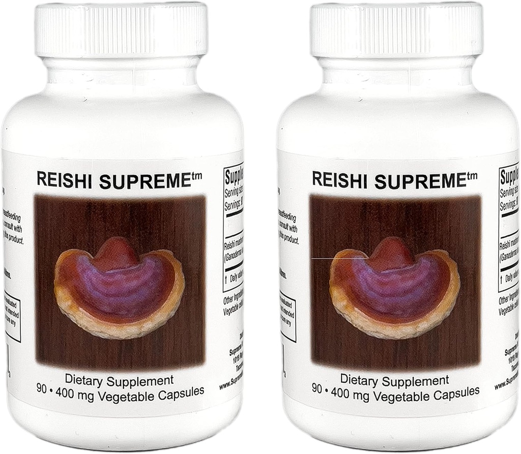 Supreme Nutrition Reishi Supreme, 90 Pure Reishi Mushroom Vegetarian Capsules ← 2 Pack