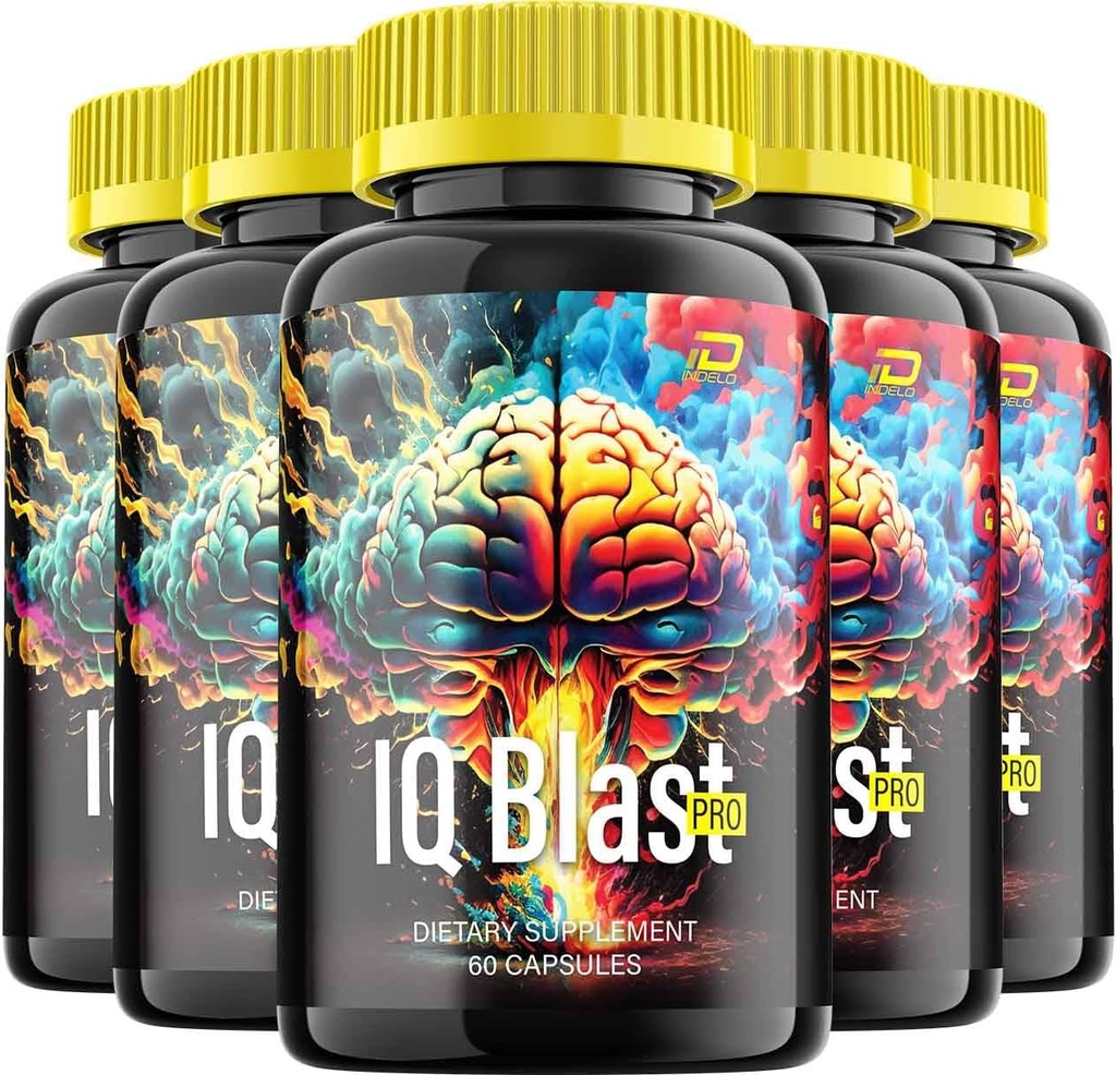 IQ Blast Pro Brain Supplement Capsules – IQBlast Pro All-Natural Maximum Strength Formula for Enhanced Memory and Focus Pills, IQ BlastPro Support and Reviews (5 Pack – 300 cápsulas)