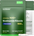 Gorani NAD+ Suplemento 900MG, Nicotinamide Riboside, Liposomal Resveratrol, Quercetin (1)