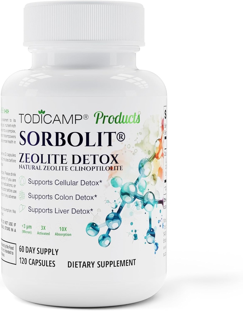 Zeolite Detox Capsules - 120 Zeolite Capsules - 1-2 μm Clinoptilolite Zeolite Detox - 2 Months Supply Zeolite Clinoptilolite Capsules - Zeolite Sorbolit Detox - Zeolite Pills
