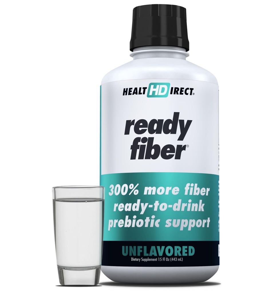 HEALTH DIRECT - Fibra lista - Prebiótico Suplemento de fibra líquida para Mujeres, Hombres y Niños - 15 Fl Oz - 15-30 Servimientos, Desarrollados - Easier Than Gummies, Polvos y Píldoras