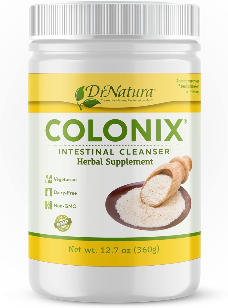 DrNatura Colonix Intestinal Cleanser, All-Natural Daily Fiber, Colon Detox and Cleanse, Supports Healthy Colon, Intestines, Gut, 30 Day Serving, 12.7 Oz.