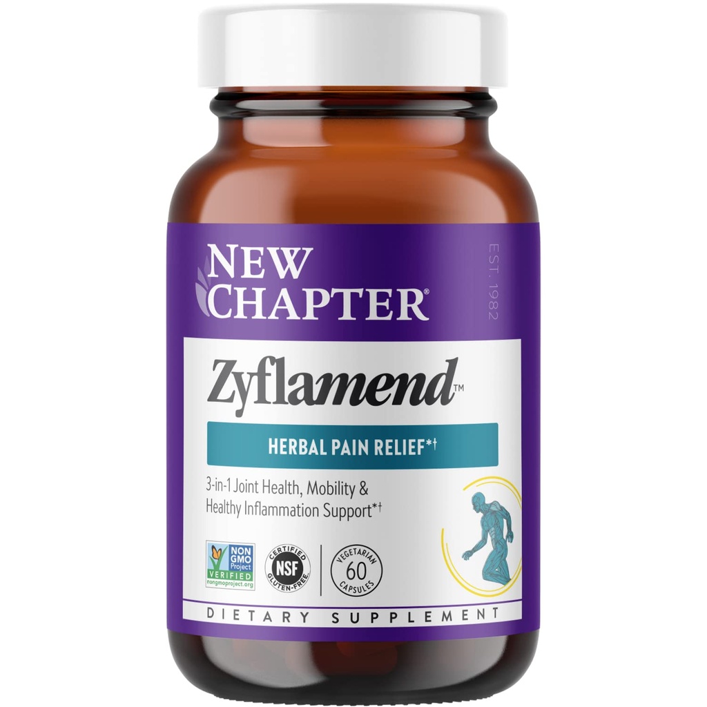 New Chapter Zyflamend™ Joint Supplement & Herbal Pain Relief – 10-in-1 Superfood Blend with Turmeric, Ginger & Green Tea - for Healthy Inflammation Response, Mobility & Flexibility, 60 Capsules