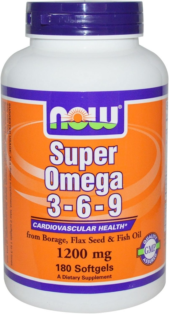 Super Omega 3-6-9 1200mg 180 Softgels (Pack de 2)