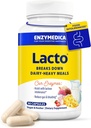 Enzymedica Lacto, Píldoras avanzadas de lactancia para el soporte lácteo, ayuda a romper la lactosa, Casein &amp; Fat, píldoras de alivio lácteo, Vegan, 90 cápsulas