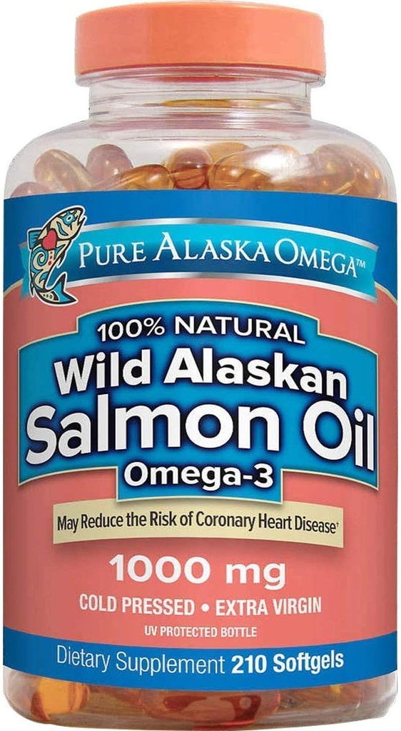 Puro Alaska Omega-3 Salvaje de Alaska Salmon Oil 1000mg 210 ct