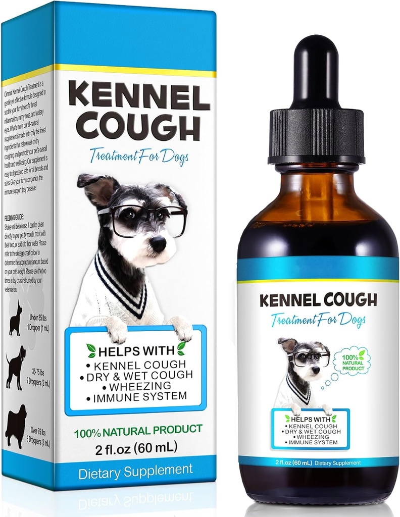 Tratamiento de tos de Kennel para perros, tos de Kennel gotas de hierba - 2.02 Fl.oz / 60 ml