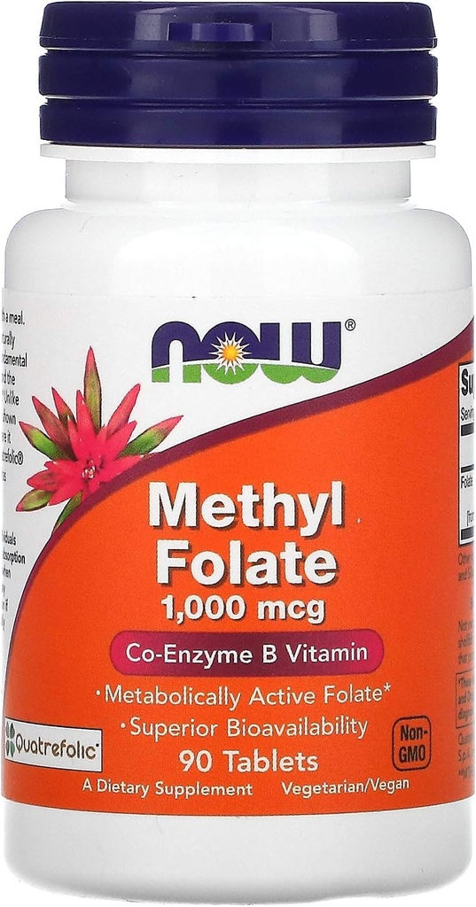Ahora Alimentos, Folato de Metil, 1.000 mcg, 90 Tabletas